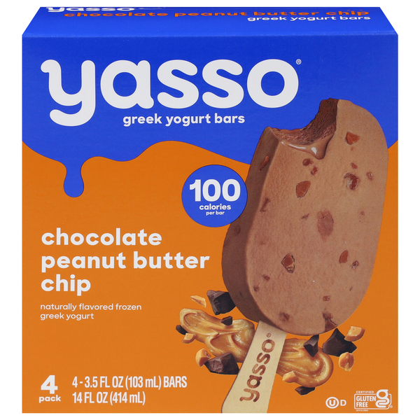 Yasso Chocolate Peanut Butter Chip Greek Yogurt Bars - 4 ct