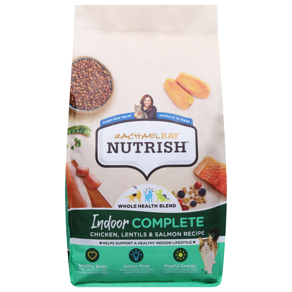 Rachael Ray Nutrish Indoor Complete Chicken Lentil & Salmon Dry Cat Food