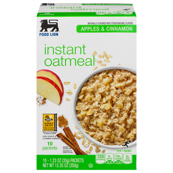 Save on Food Lion Instant Oatmeal Apples & Cinnamon 10 ct Order Online Delivery Food Lion