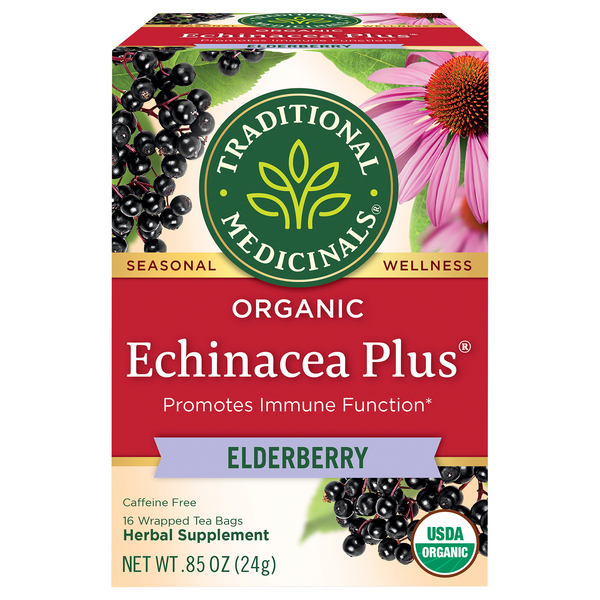 Traditional Medicinals Organic Echinacea Plus Elderberry Herbal Tea Bags