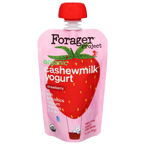 Forager Project Kids Organic Dairy-Free Strawberry Cashewmilk Yogurt Pouch