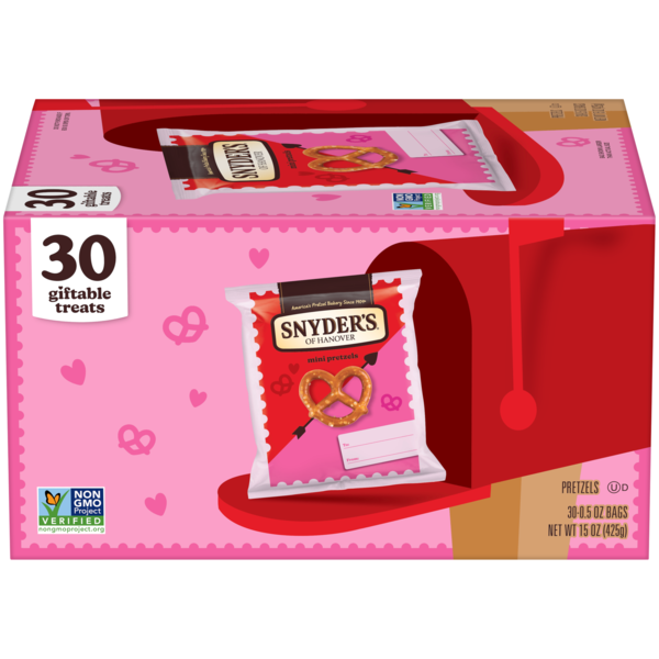 Snyder's of Hanover Mini Valentine Pretzel Snack Packs - 30 ct
