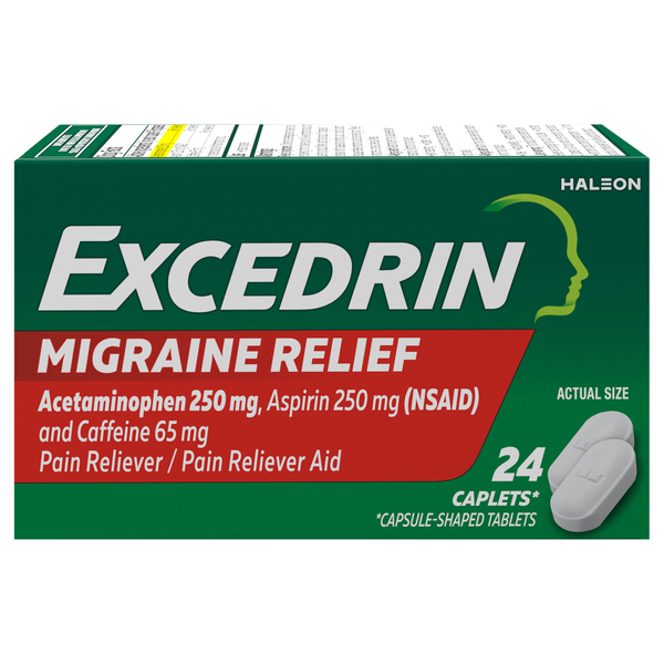 Excedrin Migraine Pain Relief Acetaminophen Aspirin & Caffeine Caplets