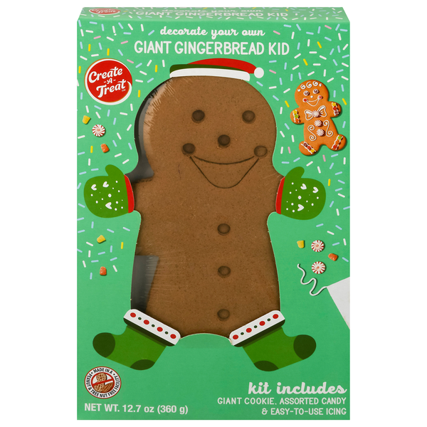 Create A Treat Giant Gingerbread Kid Cookie Decorating Kit