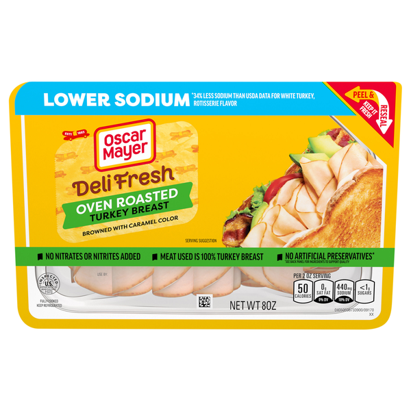 Oscar Mayer Deli Fresh Lower Sodium Oven Roasted Turkey Breast Sliced