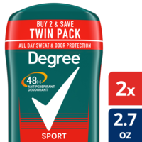 Degree Sport 48H Antiperspirant Deodorant Stick 2.7 oz/2 ct