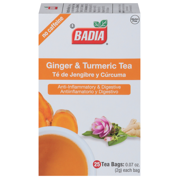 Save on Badia Ginger & Turmeric Tea Bags No Caffeine Order Online