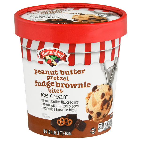 Hannaford Peanut Butter Pretzel Fudge Brownie Bites Ice Cream