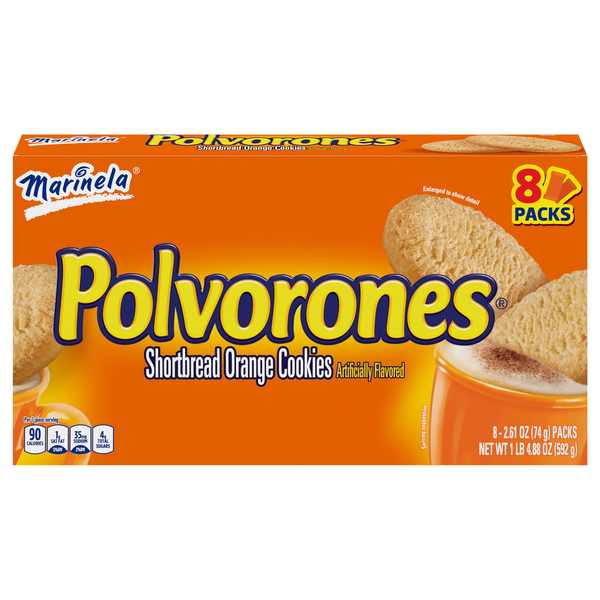 Marinela Polvorones Orange Shortbread Cookies - 8 ct