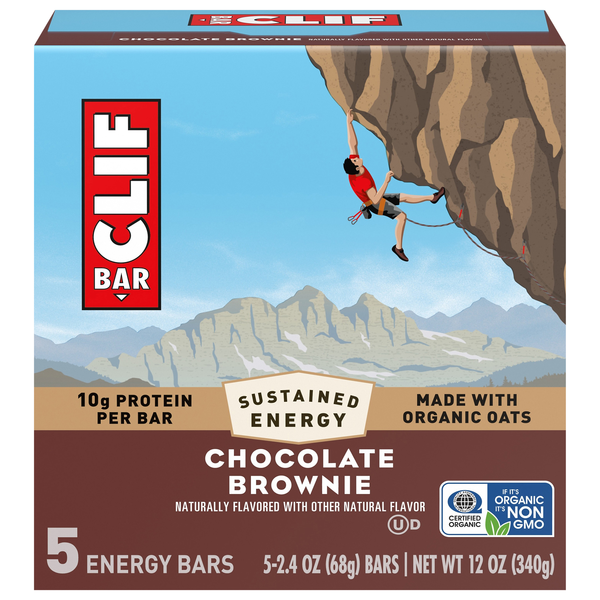CLIF Bar Chocolate Brownie Energy Bar - 5 ct