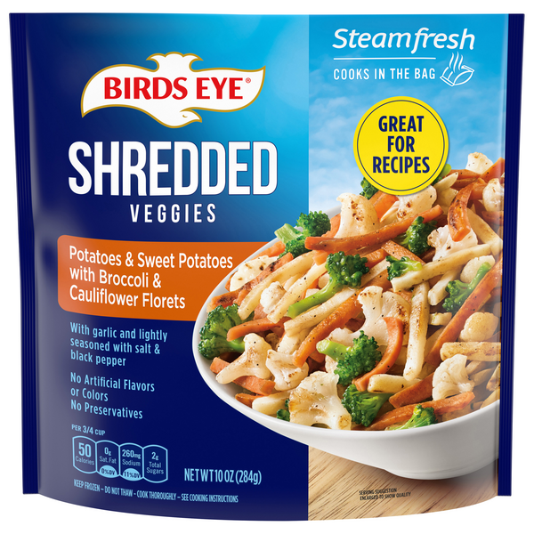 Birds Eye Shredded Veggies Potatoes Sweet Potatoes Broccoli & Cauliflower