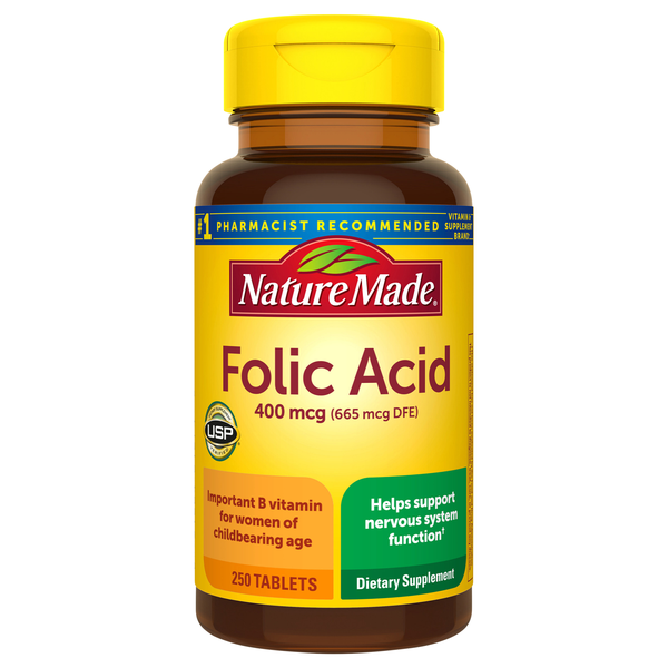 Nature Made Folic Acid 400 mcg Dietary Supplement Tablets