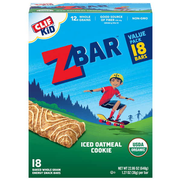 CLIF KID Zbar Organic Iced Oatmeal Cookie Snack Bars - 18 ct