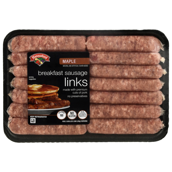 Hannaford Maple Pork Breakfast Sausage Links - 14 ct