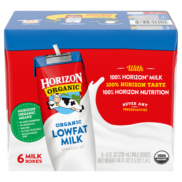 Horizon Organic 1% Low Fat Milk - 6 pk Shelf Stable