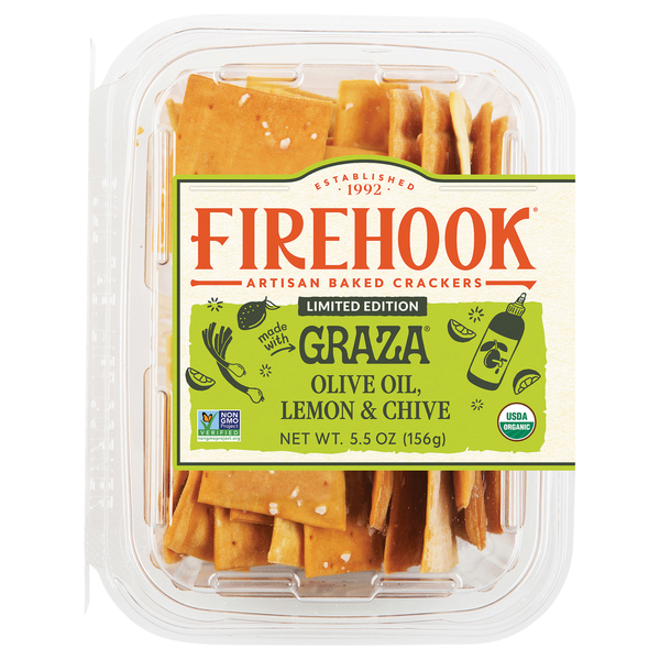 Firehook Organic Graza Olive Oil Lemon & Chive Baked Crackers