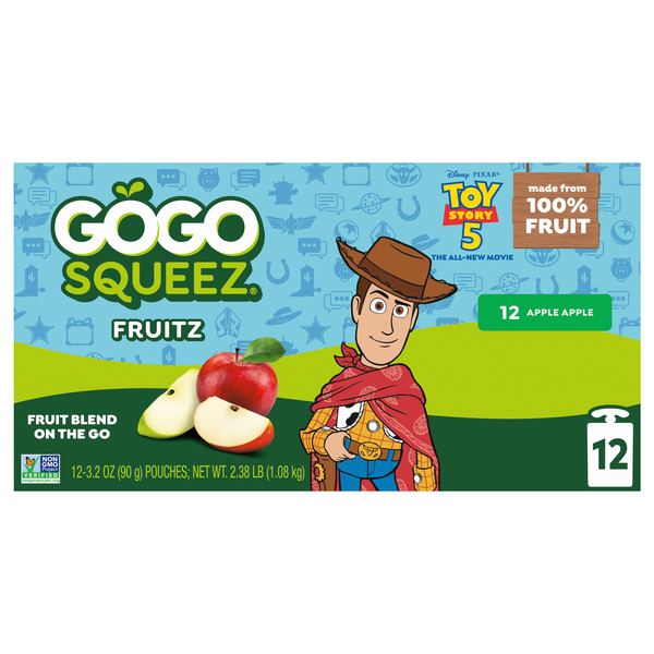 GoGo squeeZ Apple Apple Applesauce Pouches - 12 ct
