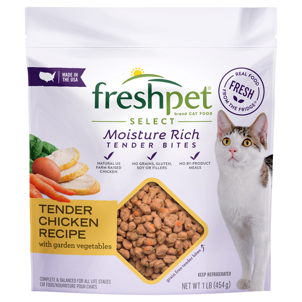 Freshpet Select Tender Bites Chicken Recipe Refrigerated Cat Food