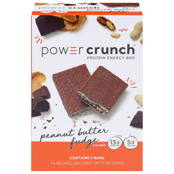Power Crunch Peanut Butter Fudge 13g Protein Energy Bars - 5 ct