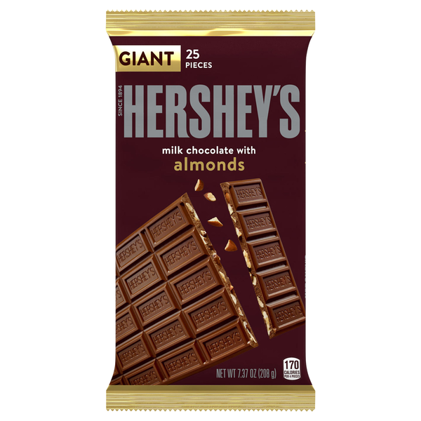 Hershey's Milk Chocolate Candy Bar with Almonds Giant Size