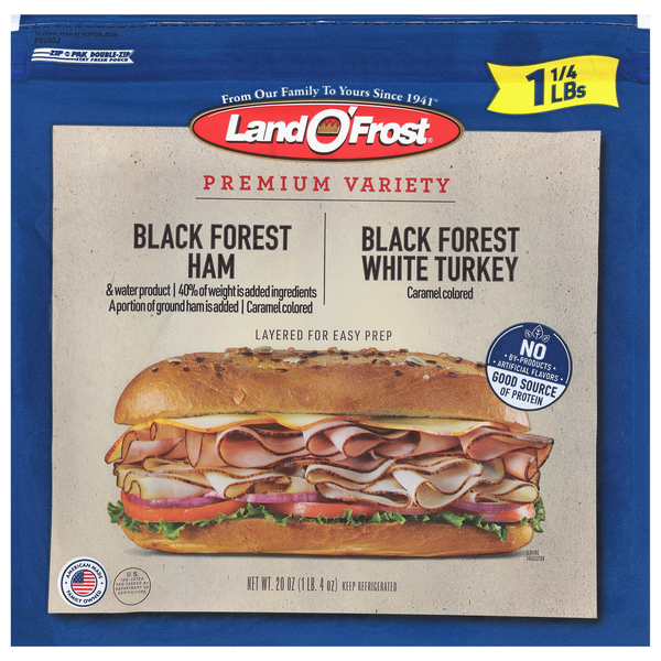 Land O'Frost Premium Variety Black Forest Ham & White Turkey Sliced