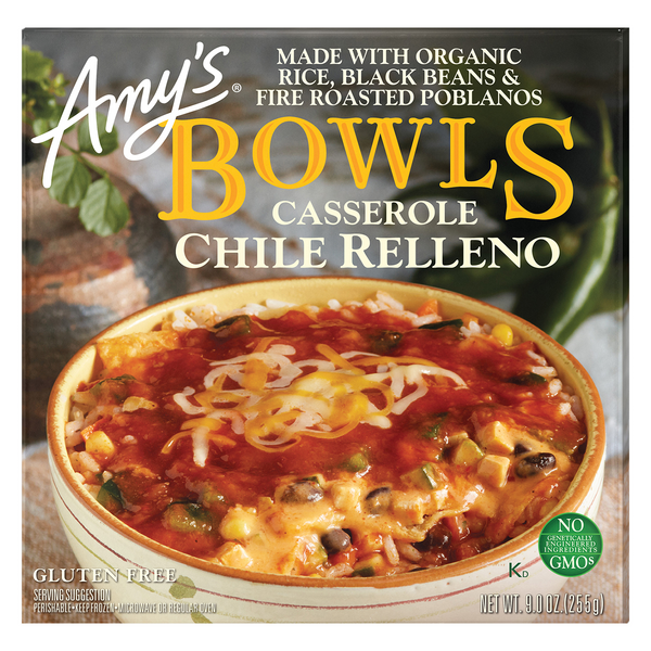 Amy's Bowls Organic Gluten Free Chile Relleno Casserole Frozen Meal