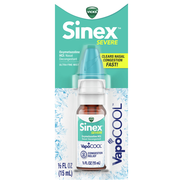 Vicks Sinex Severe VapoCOOL Nasal Decongestant Ultra Fine Mist Spray