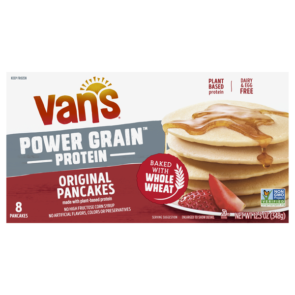Van's Power Grain Plant-Based Protein Original Pancakes - 8 ct