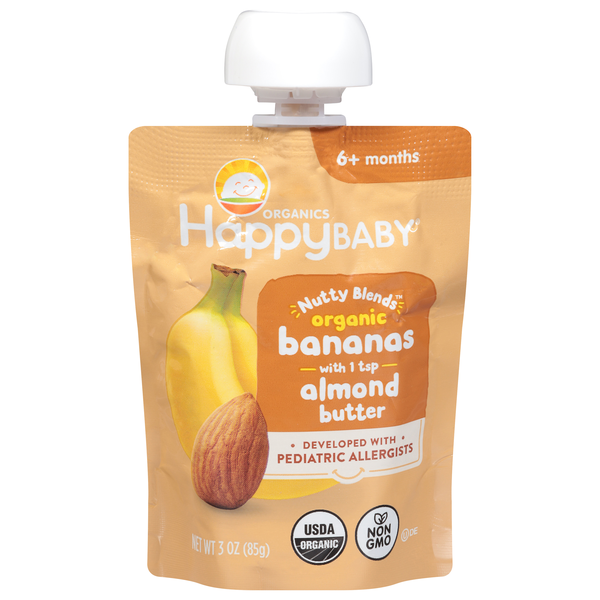 Happy Baby Organics Nutty Blends Baby Food Bananas with Almond Butter