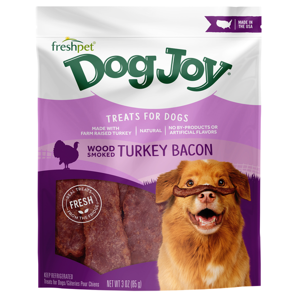 Freshpet Dog Joy Wood Smoked Turkey Bacon Refrigerated Dog Treats