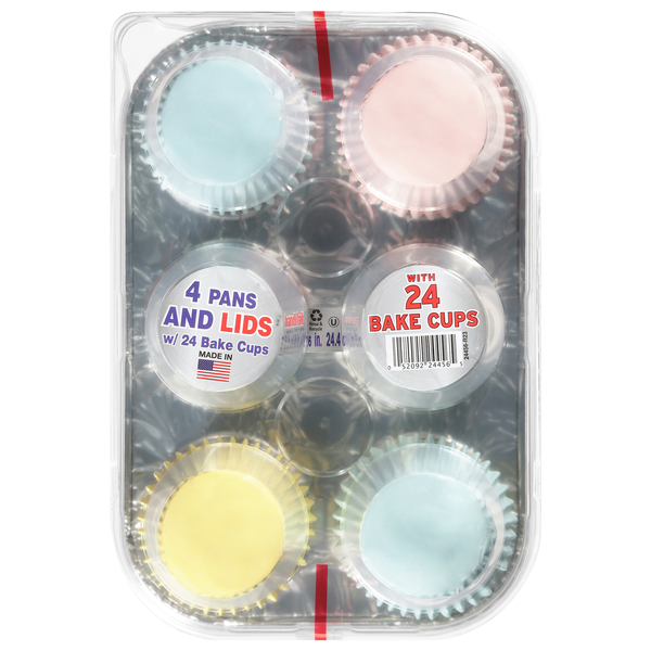Handi-Foil Muffin Pans with Lids - 6 ct