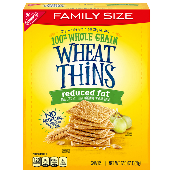 Nabisco Wheat Thins Reduced Fat Whole Grain Crackers Family Size