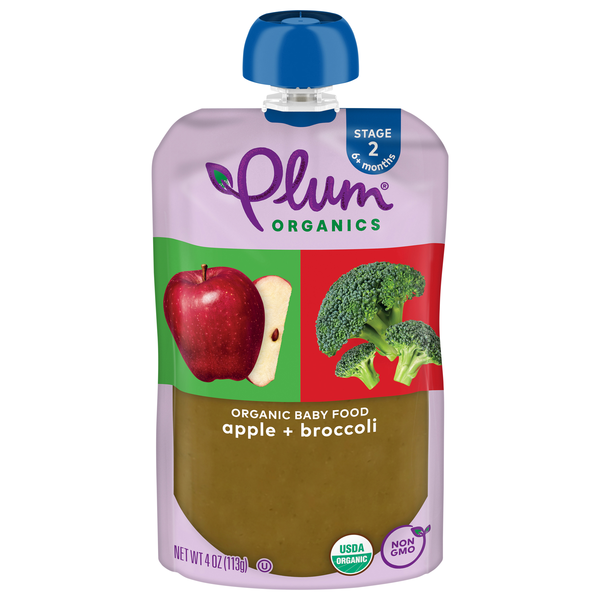 Plum Organics Stage 2 Baby Food Apple + Broccoli