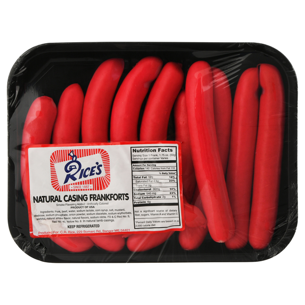 Rice's Natural Casing Pork & Beef Frankforts