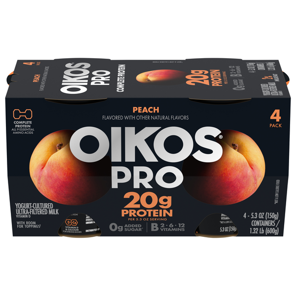 Oikos PRO 20g Protein Peach Yogurt - 4 ct