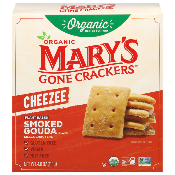 Mary's Gone Crackers Organic Plant Based Cheezee Smoked Gouda Crackers