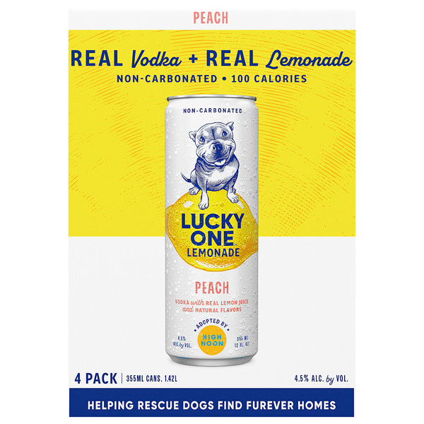 Lucky One Peach Vodka + Lemonade Cocktail - 4 pk