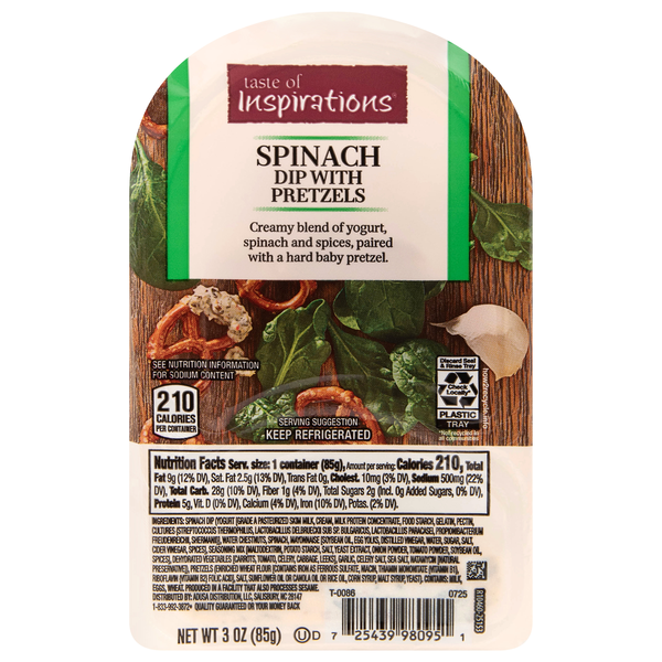 Taste of Inspirations Spinach Dip with Pretzels