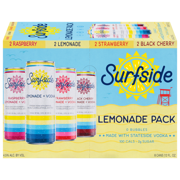 Surfside Lemonade & Vodka Cocktail Variety Pack - 8 pk