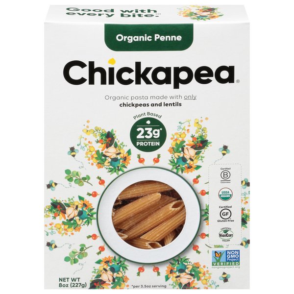 Chickapea Organic Gluten Free Plant-Based High Protein Penne Pasta