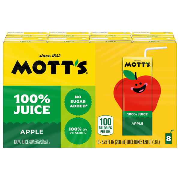 Mott's 100% Apple Juice Boxes Original - 8 pk