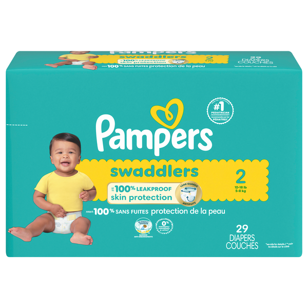Pampers Swaddlers Size 2 Baby Diapers 12-18 lb