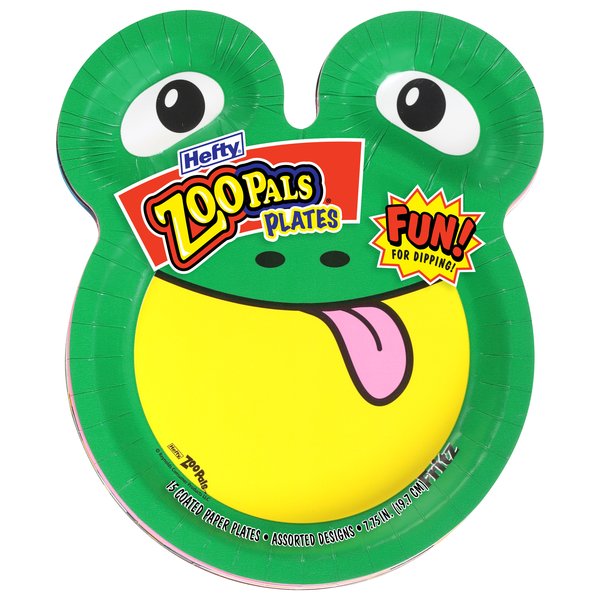 Hefty ZooPals Assorted Designs Coated Paper Plates 7.75 Inch