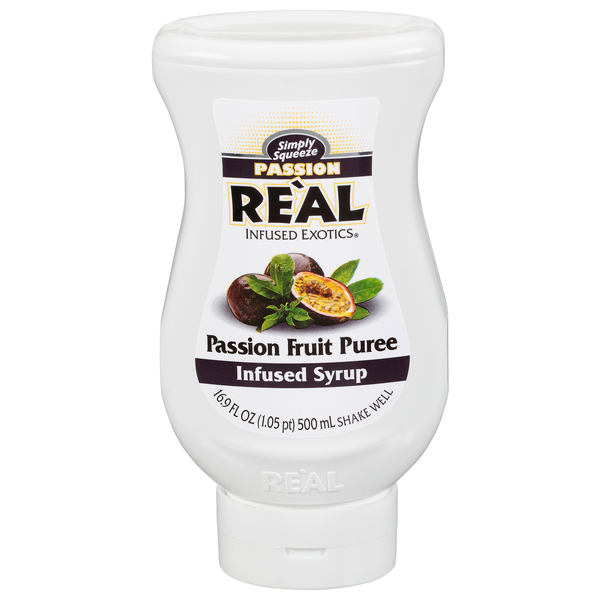 Real Infused Exotics Simply Squeeze Passion Fruit Puree Infused Syrup