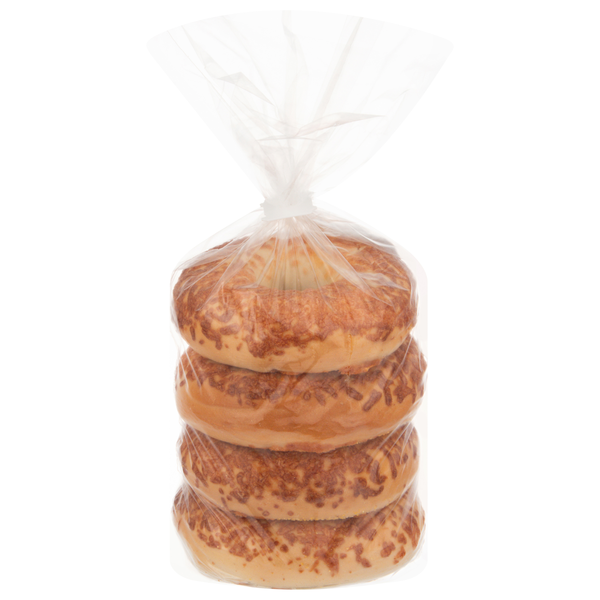 Hannaford Bakery Unsliced Asiago Cheese Bagels - 4 ct