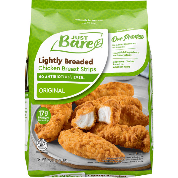 Just Bare Lightly Breaded Chicken Breast Strips Frozen