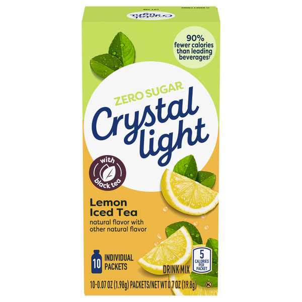Crystal Light Zero Sugar Lemon Iced Tea Drink Mix - 10 ct