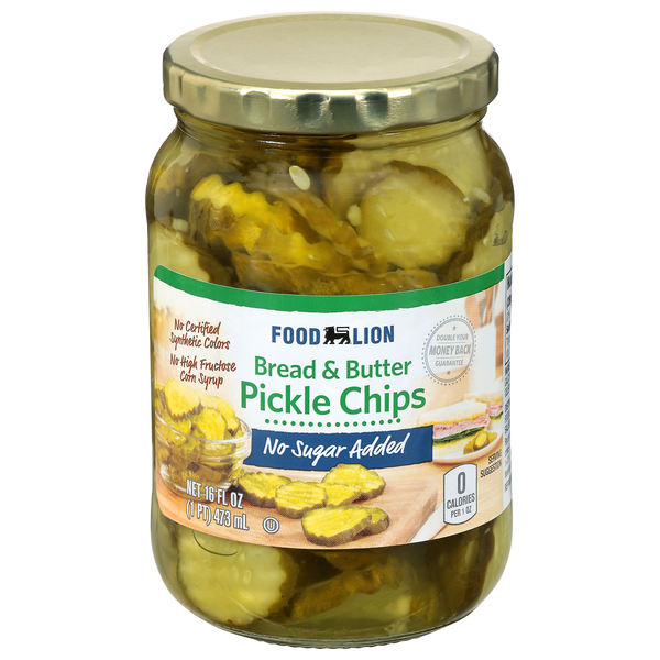 Food Lion No Sugar Added Bread & Butter Pickle Chips