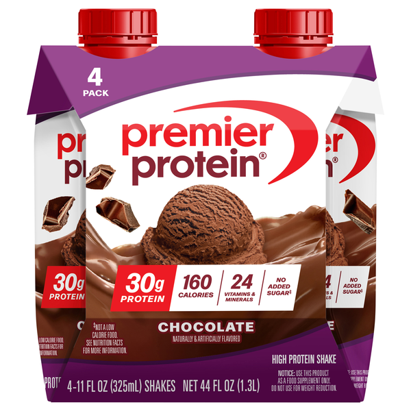 Premier Protein Chocolate 30g High Protein Shakes - 4 pk