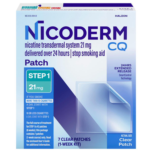 NicoDerm CQ Stop Smoking Patch Clear Step #1